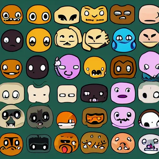 Prompt: binding of isaac monster icons