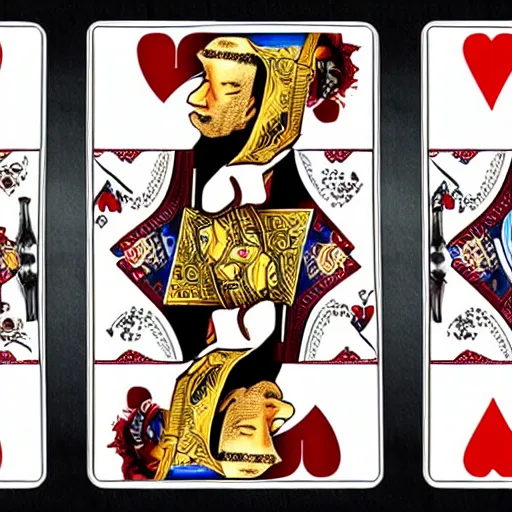 Image similar to jack the ripper playing cards with Sherlock Holmes renaissance style