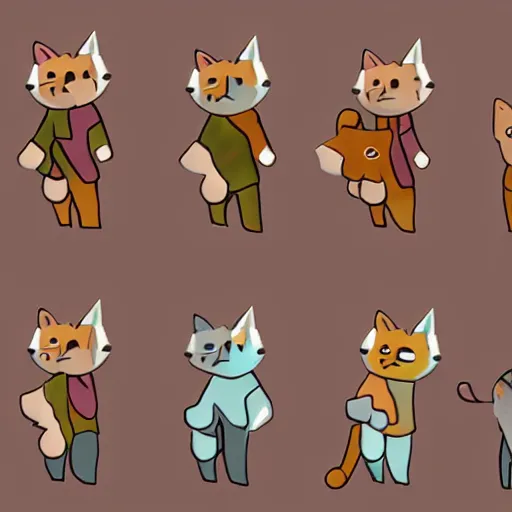 Prompt: cat game character animation frames
