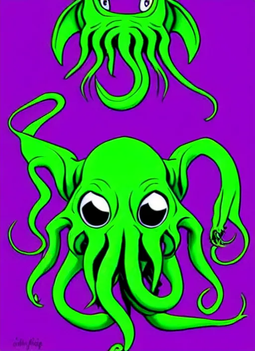 Image similar to disney style cthulhu