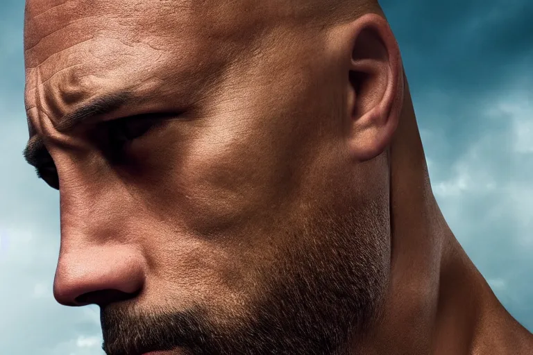 Prompt: ! dream a cinematic portrait of dwayne the rock johnson as pinocchio, annie leibovitz and zack snyder, 8 k, hd, high resolution, 8 5 mm, red and white color theme, f / 1. 8