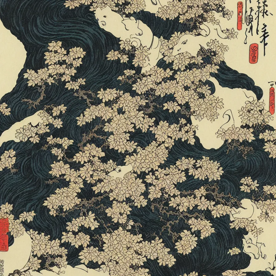 Image similar to surnatural, by katsushika hokusai