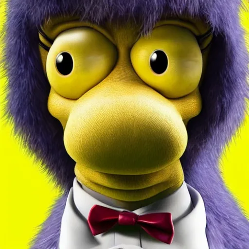 Prompt: stunning award winning hyperrealistic hdr 8 k highly detailed portrait photo of barney from the simpsons as a real human