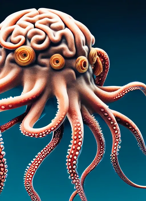Prompt: detailed image of an octopus's brain connected with wires and cords to a sea urchin, very coherent symmetrical artwork, cinematic, hyper realism, high detail, octane render, unreal engine, 8k, full body character drawing, clean ink detailed line drawing, intricate detail, extremely detailed.