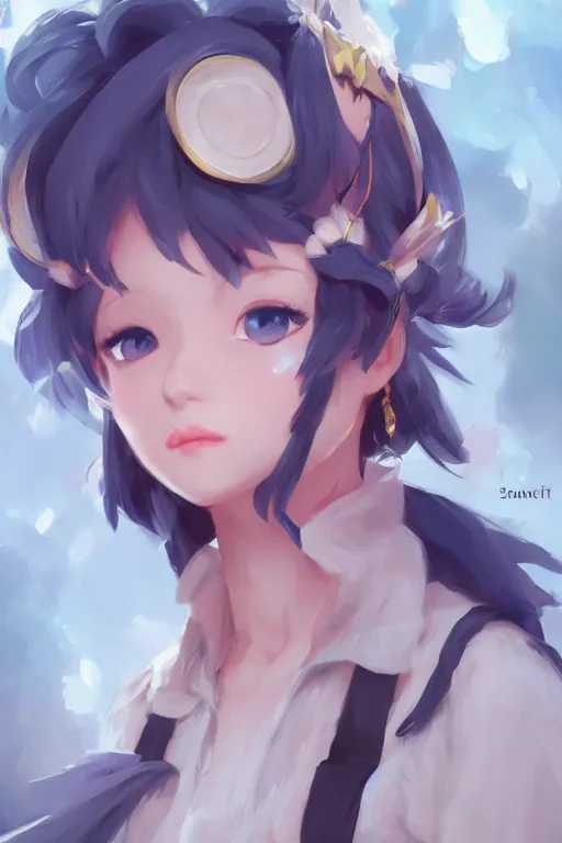 Prompt: a vtuber portrait of Pomu Rainpuff from Nijisanji, by Stanley Artgerm Lau, WLOP, Rossdraws, James Jean, Andrei Riabovitchev, Marc Simonetti, and Sakimichan, trending on artstation