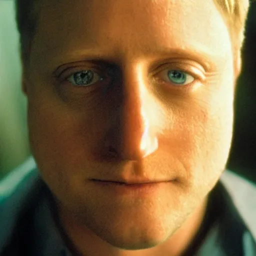 Image similar to color 35mm film still of Alan Tudyk, figure portrait