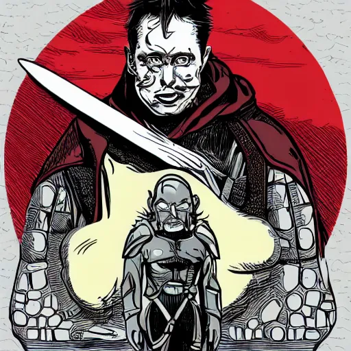 Image similar to elon musk as a ork in the lord of the rings adobe illustrator, trending on pixiv, behance