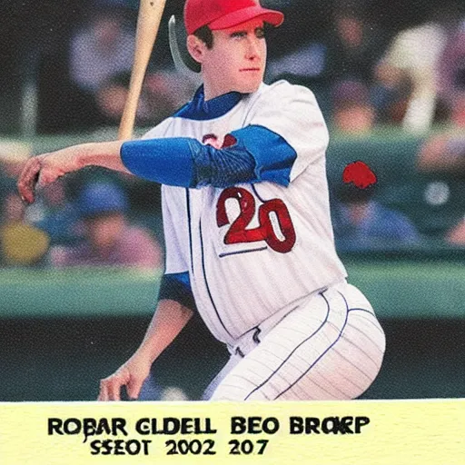 Image similar to baseball card featuring robot batter from 2 0 7 3