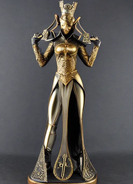 Prompt: 80mm, resin detailed model figure of Alchemy Imperial Princess knight gothic bronze