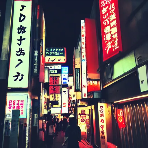 Prompt: late night wandering in tokyo, neon, nighttime