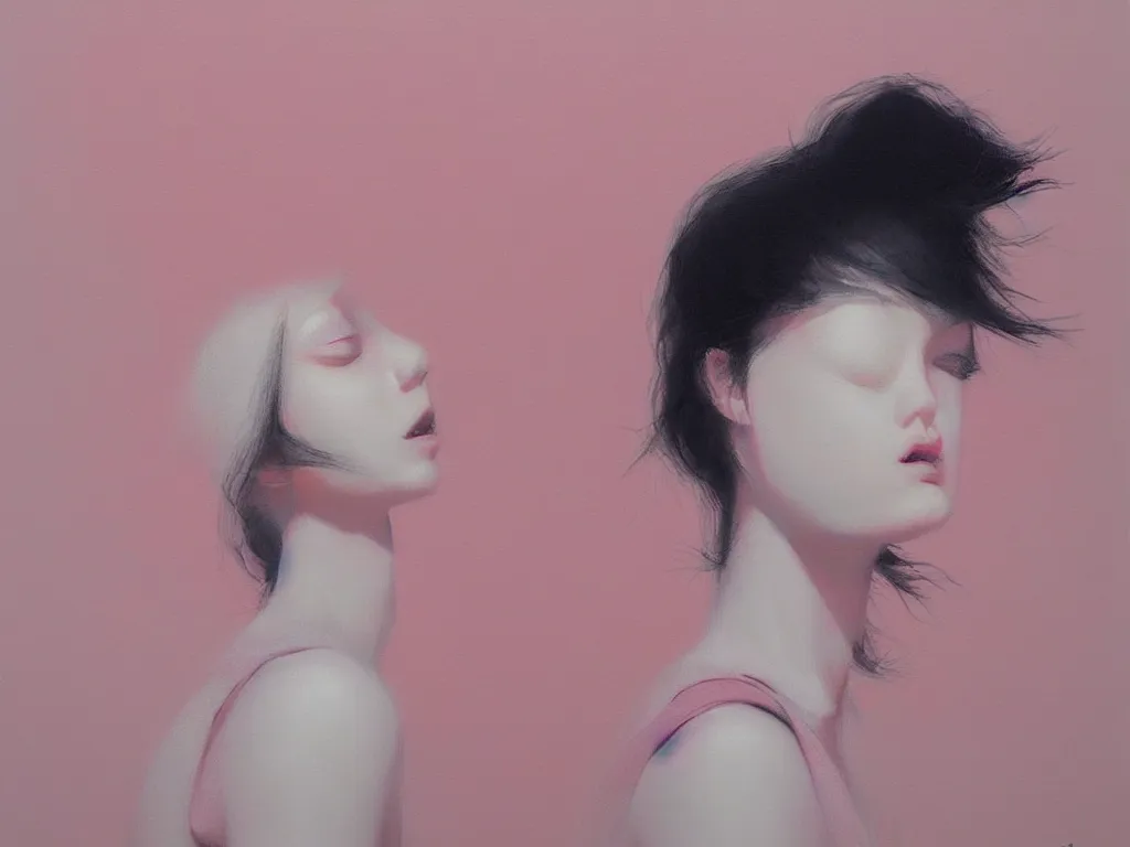 Image similar to neo - pop fine art figurative painting by yoshitomo nara in an aesthetically pleasing natural and pastel color tones, modern pop culture influences