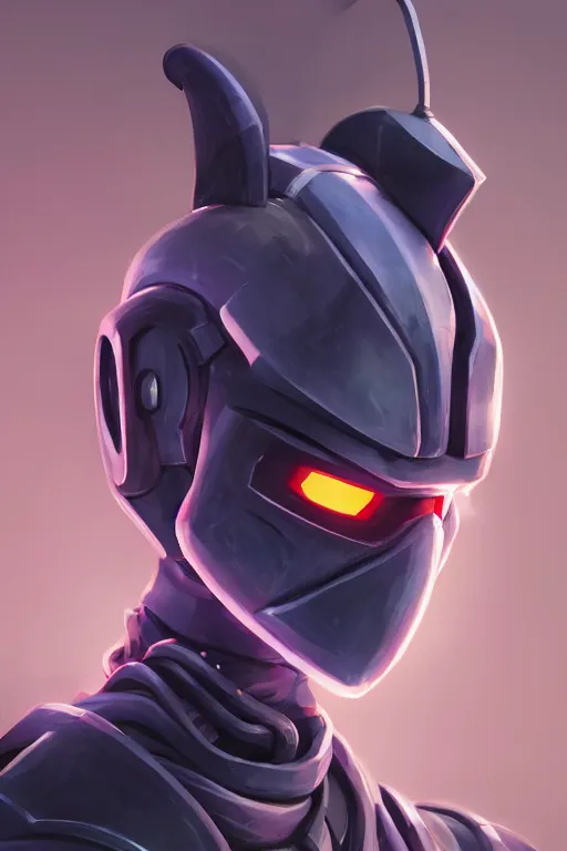 Image similar to epic mask helmet robot ninja portrait stylized as fornite style game design fanart by concept artist gervasio canda, behance hd by jesper ejsing, by rhads, makoto shinkai and lois van baarle, ilya kuvshinov, rossdraws global illumination radiating a glowing aura global illumination ray tracing hdr render in unreal engine 5