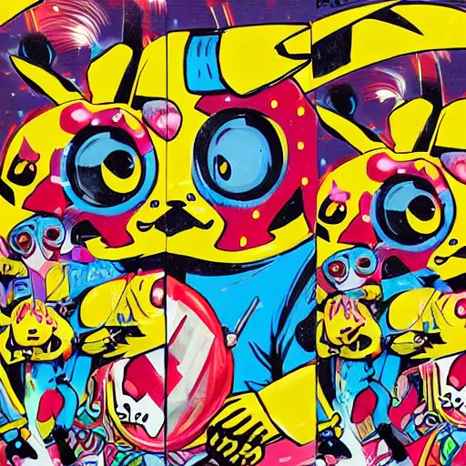 Image similar to Tristan Eaton, Lofi pikachu