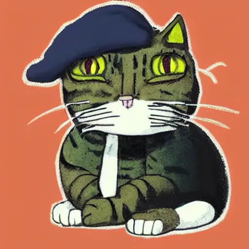 Prompt: a cat smoking weed and wearing a beanie, very stoned and tired