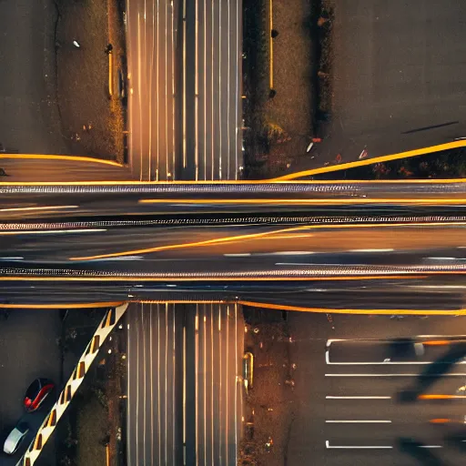 Prompt: a stunning aesthetic wallpaper of a city highway full of traffic with a train track and bus lane nearby, photograph by clemens ascher, 8 k, soft focus, cinematic lighting, trending on flicker, super resolution.