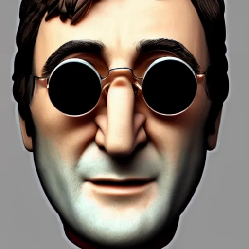 Image similar to John Lennon as a pop head, HD, high resolution, hyper realistic, 4k, intricate detail