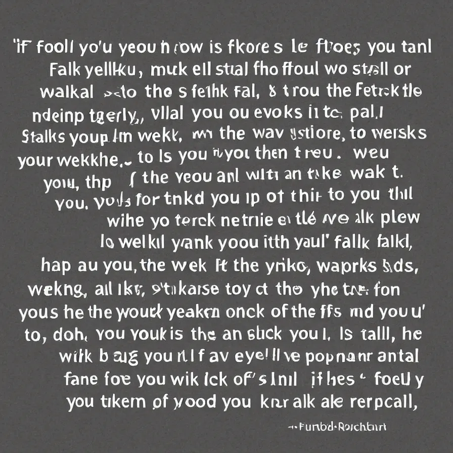 Prompt: Artwork for the following verses: 'If you walk, you slip. If you stop, you stall. If you touch, you stick. If you drop, you fall. In the eternal, in the eternal now.'