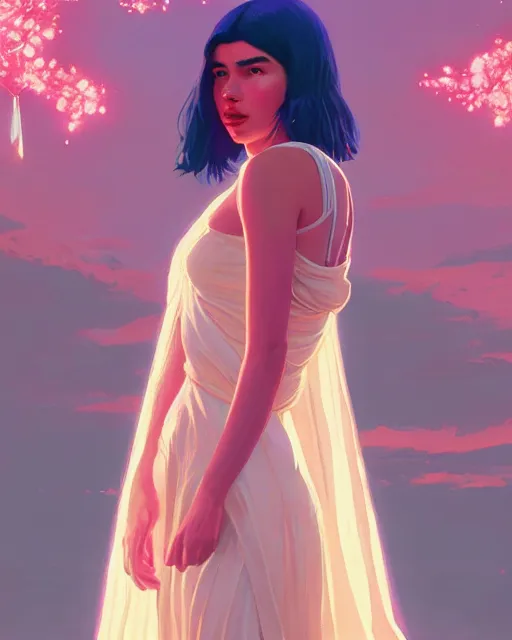 Prompt: portrait of Dua Lipa as a modest renaissance goddess, in GTA V, Stephen Bliss, unreal engine, by Greg Rutkowski, Loish, Rhads, Makoto Shinkai and Lois van baarle, ilya kuvshinov, rossdraws, global illumination, radiant light, detailed and intricate environment