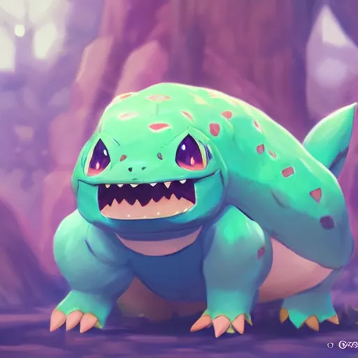 Image similar to pokemon venusaur, style game square enix life, trending on artstation, painted by greg rutkowski, render naughty dog, octane render, detailed