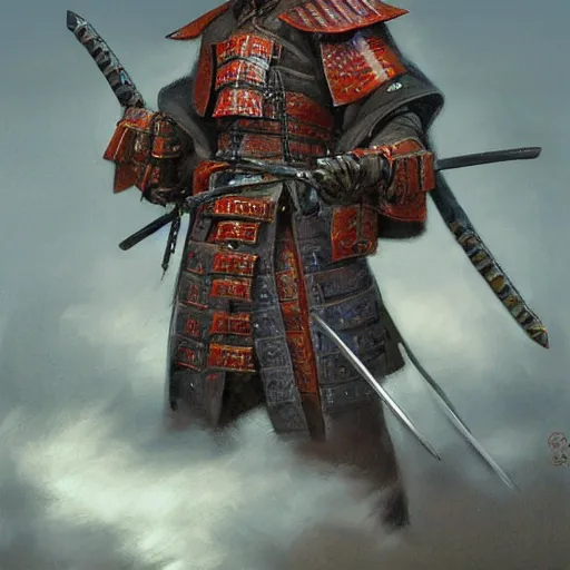 Image similar to samurai warrior as a fantasy d&d character, portrait art by Donato Giancola and James Gurney, digital art, trending on artstation