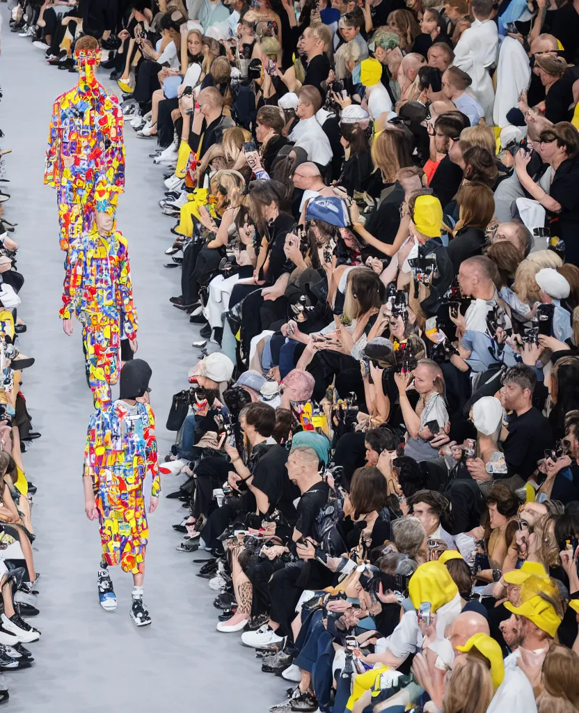 Image similar to hyperrealistic and heavy detailed balenciaga runway show of bart simpson , Leica SL2 50mm, vivid color, high quality, high textured