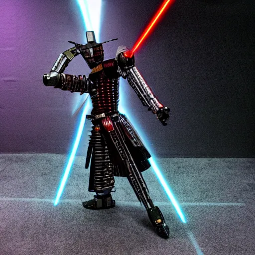 Image similar to photo of a robot samurai with a laser sword