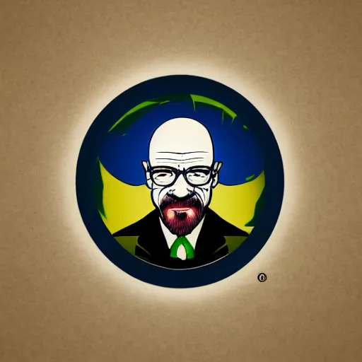 Image similar to logo design, walter white smiling like the joker