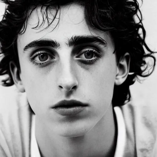 Image similar to timothee chalamet photographed by larry clark