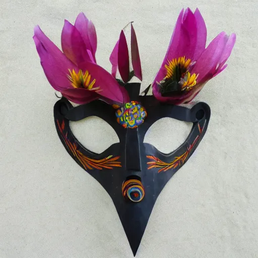 Image similar to tribal mask made from waterlily flowers