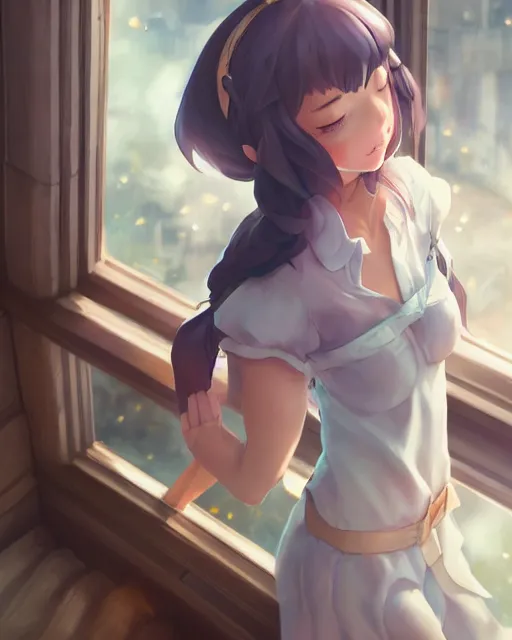 Prompt: a girl cosplaying as sleepytime tea, adorable outfit, full shot, atmospheric lighting, perfectly shaded body, detailed face, by makoto shinkai, stanley artgerm lau, wlop, rossdraws