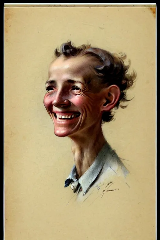 Image similar to ( ( ( ( ( 1 9 5 0 s retro happy smiling skinny farmer face portrait. muted colors. ) ) ) ) ) by jean - baptiste monge!!!!!!!!!!!!!!!!!!!!!!!!!!!!!!