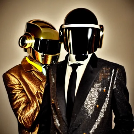 Prompt: Steampunk Daft Punk members