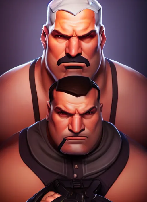 Image similar to an alphan male team fortress 2 heavy photo, professionally retouched, soft lighting, realistic, smooth face, full body shot, torso, dress, perfect eyes, wide angle, sharp focus on eyes, 8 k high definition, insanely detailed, intricate, elegant, art by artgerm and jason chan and mark litvokin