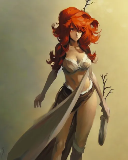 Image similar to greg manchess character concept art of an anime dryad | | anime anime anime, cute - fine - face, pretty face, realistic shaded perfect face, fine details by stanley artgerm lau, wlop, rossdraws, james jean, andrei riabovitchev, marc simonetti, and sakimichan, trending on artstation