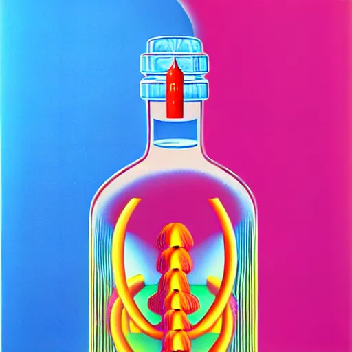 Image similar to vodka bottle by shusei nagaoka, kaws, david rudnick, airbrush on canvas, pastell colours, cell shaded, 8 k