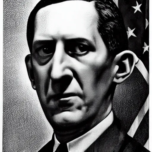 Prompt: howard philips lovecraft as a president of the united states, potrait, hyper realistic, award winning