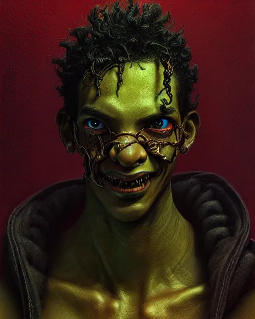 Image similar to lucio from overwatch, character portrait, portrait, close up, concept art, intricate details, highly detailed, horror poster, horror, vintage horror art, realistic, terrifying, in the style of michael whelan, beksinski, and gustave dore