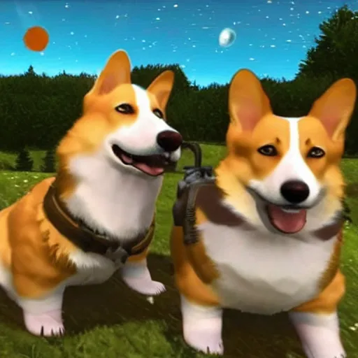 Prompt: Corgis in no man's sky