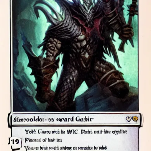 Prompt: Original MTG Card Garruk Planeswalker 1920