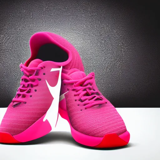 Prompt: Nike shoes with an octopus design, product photography, gradient background