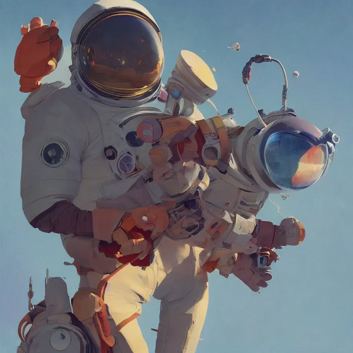 Image similar to a beautiful portrait painting of an astronaut by sergey kolesov and pascal blanche and greg rutkowski andsachin teng. in style of digital art. colorful comic, symmetry, hyper detailed. octane render. trending on artstation