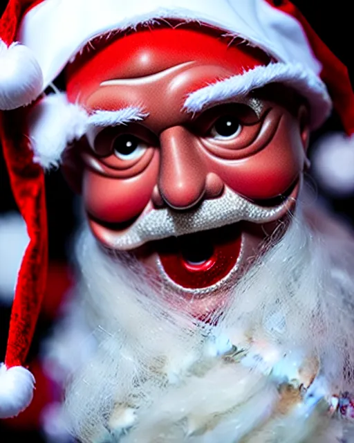 Prompt: face of an evil santa