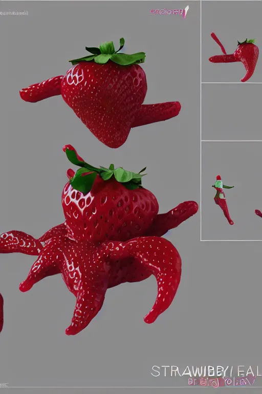 Prompt: strawberry ninja, concept art, octane render