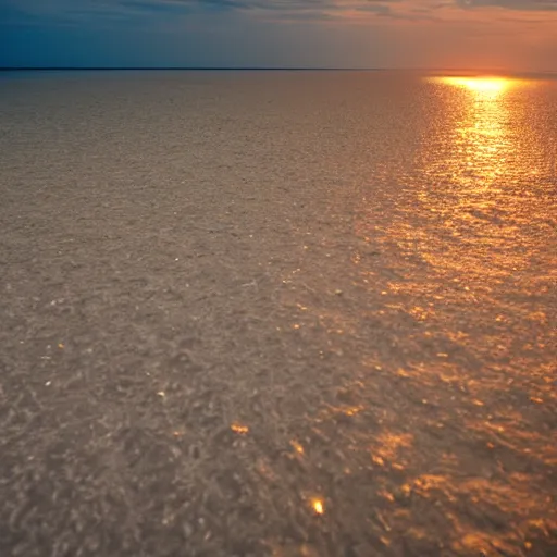 Image similar to ultrawide shot backlit ploughing the seabed underwater