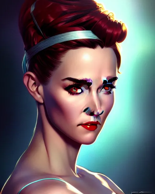 Image similar to a pin up and beautiful fashion charming dreamlke jennifer connelly, symmetrical face symmetrical eyes, character art, art by artgerm lau and wlop and and ilya kuvshinov and john singer sargent, joshua middleton comic art, frostbite 3 engine, cryengine