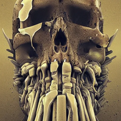 Image similar to portrait_of_a_melting_skull._intricate_abstract._intricate_artwork._by_Tooth_Wu_wlop_beeple_dan_mumford._octane_render_trending_on_artstat