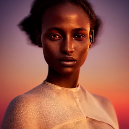 Image similar to photographic portrait of a stunningly beautiful malian renaissance female in soft dreamy light at sunset, contemporary fashion shoot, by edward robert hughes, annie leibovitz and steve mccurry, david lazar, jimmy nelsson, breathtaking, 8 k resolution, extremely detailed, beautiful, establishing shot, artistic, hyperrealistic, beautiful face, octane render