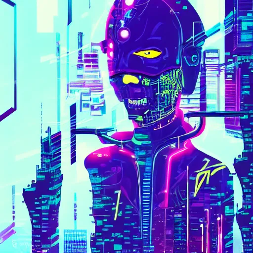 Prompt: cyberpunk character in abstract neon tokyo composition, dark and mysterious, very detailed, very realistic