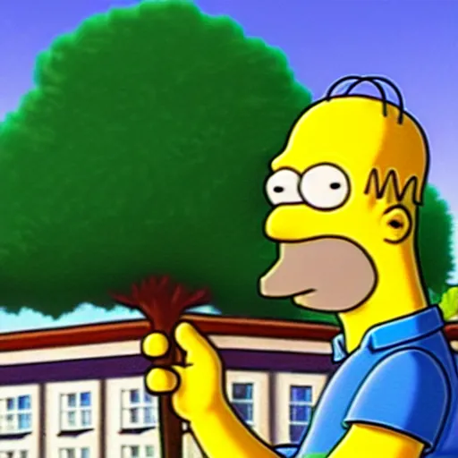 Image similar to Homer Simpson in the marijuana bush