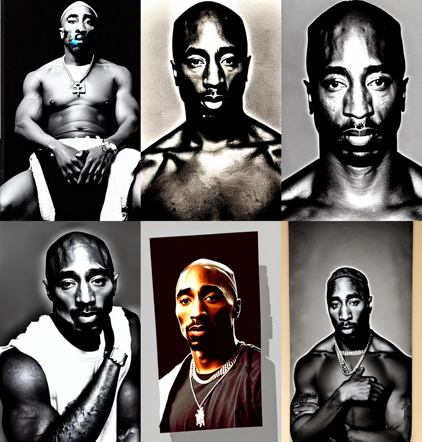 Prompt: studio portrait of tupac shakur